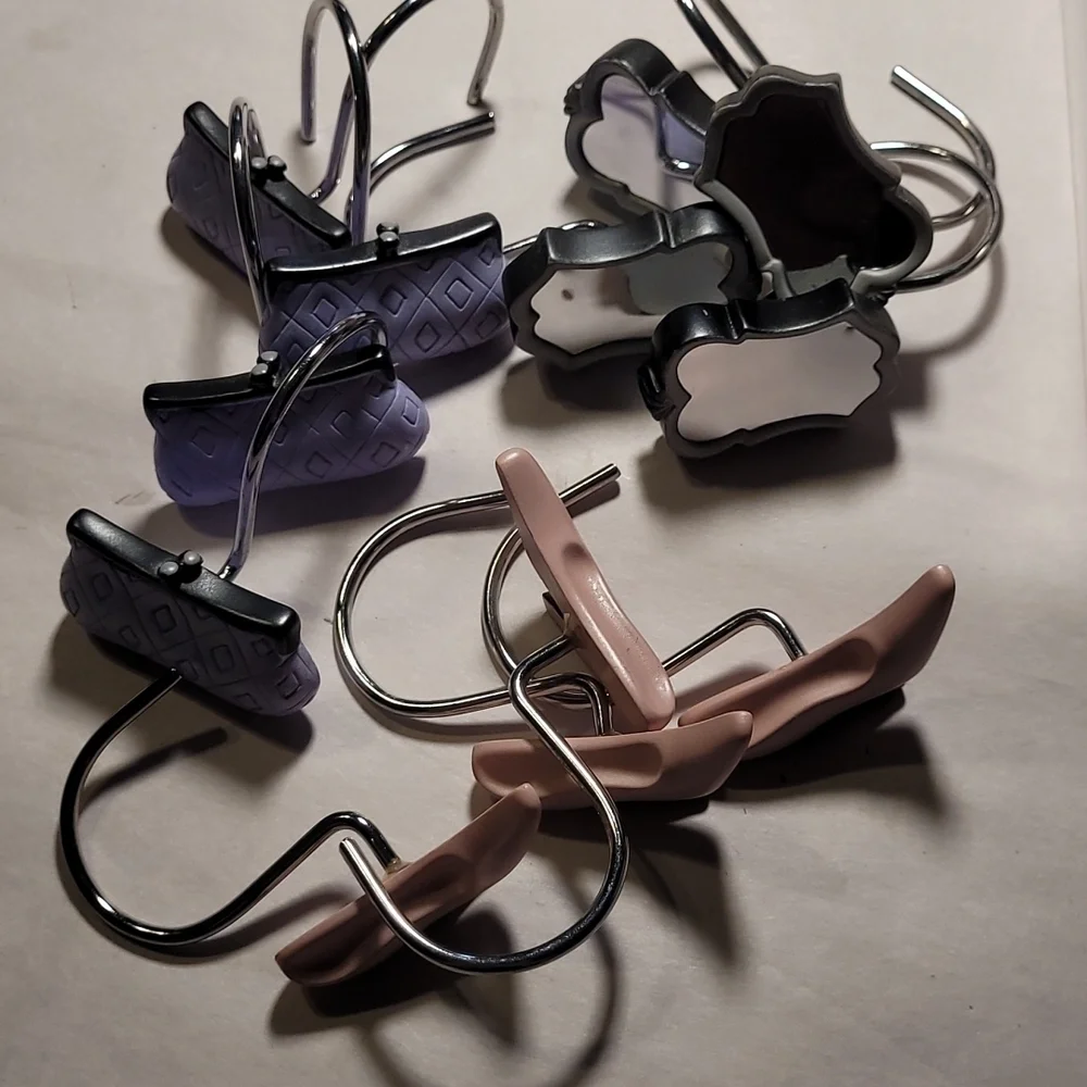 Purse, Heels and Mirror Shower Curtain Hooks 🪝 NWT